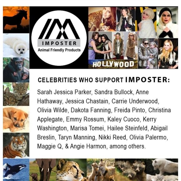 Imposter Vegan Faux Fur Neck Wrap Summer Fox Wrap Winter Lux Stole Collar Scarf - Picture 8 of 11